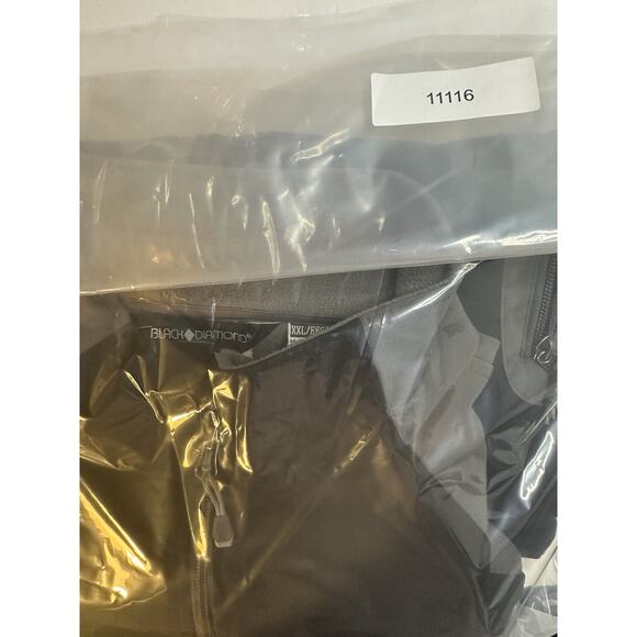 Black Diamond Softshell Fleece Lined Jacket Black Gray Mens Size XXL Small Stain - Picture 13 of 13
